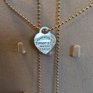 Tiffany & Co "Return to Tiffany" dog tag charm necklace sterling silver
